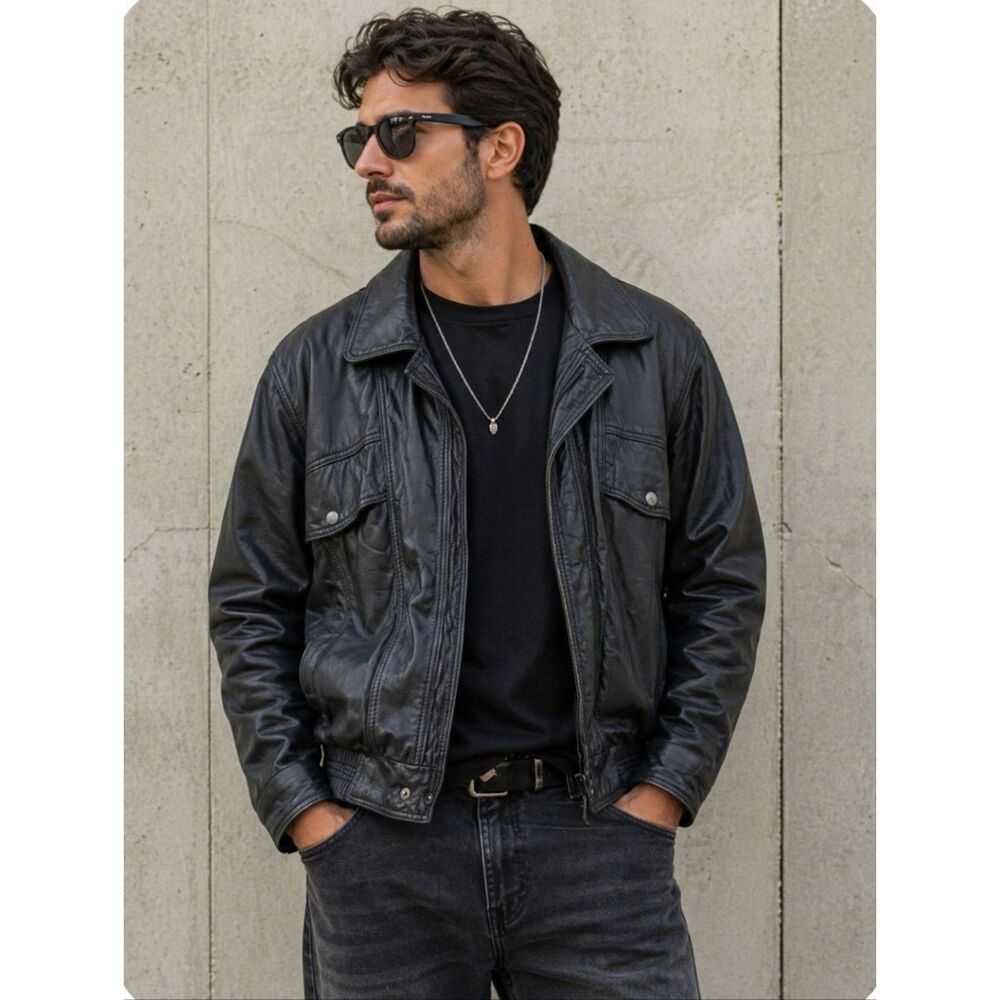 The Leather Ranch Vintage 90s Canadian Genuine Leather Jacket Men's Medium